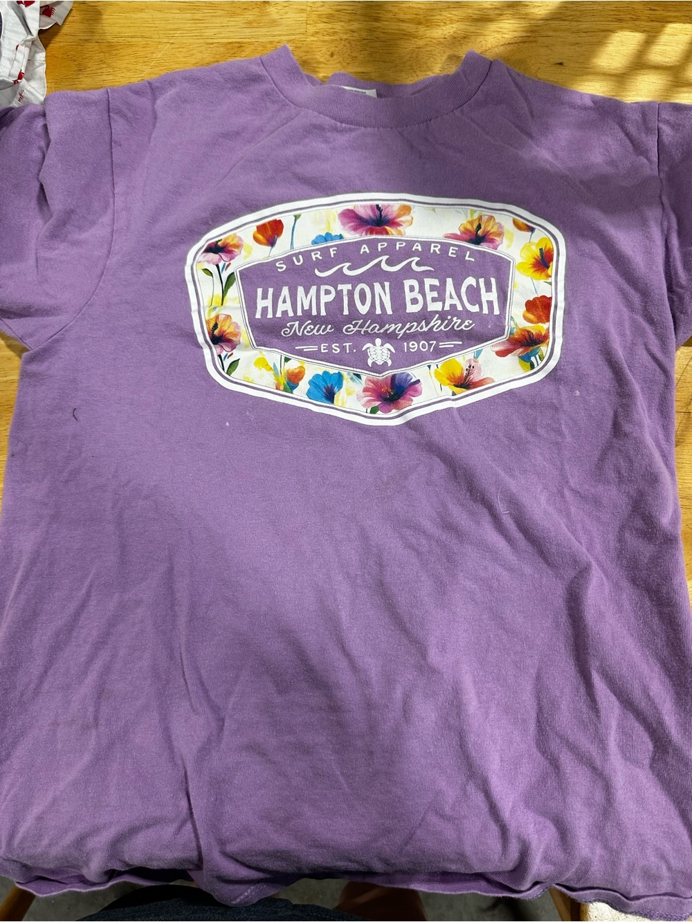 Hampton Beach Women's Purple Short Sleeve Tee